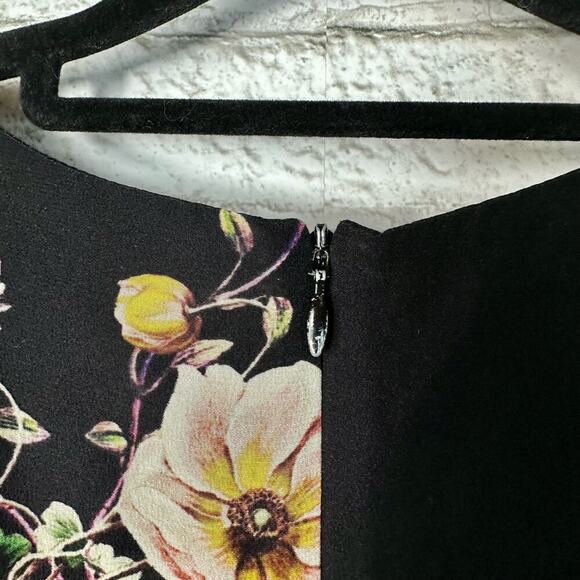 Nicholas Romper Cecile Floral Silk Crochet Lace Bell Sleeve Black White Red 6 - Picture 8 of 14